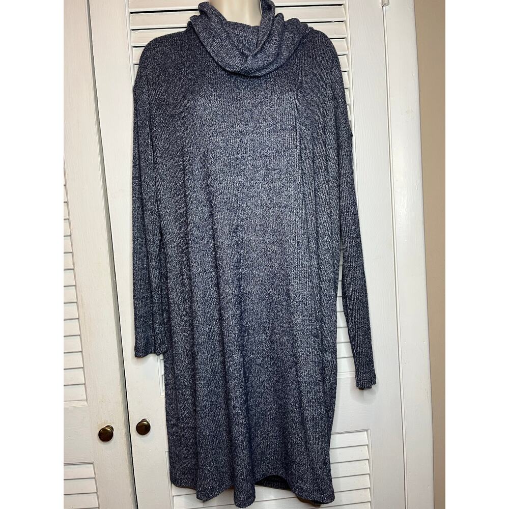 Gap marled navy soft knit cowl neck maxi dress size L Career work preppy